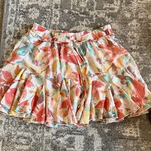 Entro Multicolor Abstract Skater Skirt